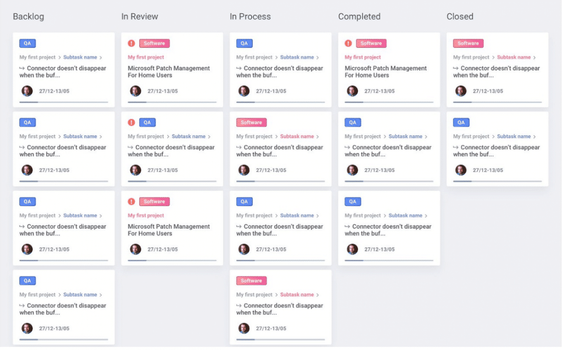 Proggio Kanban view Proggio Kanban view