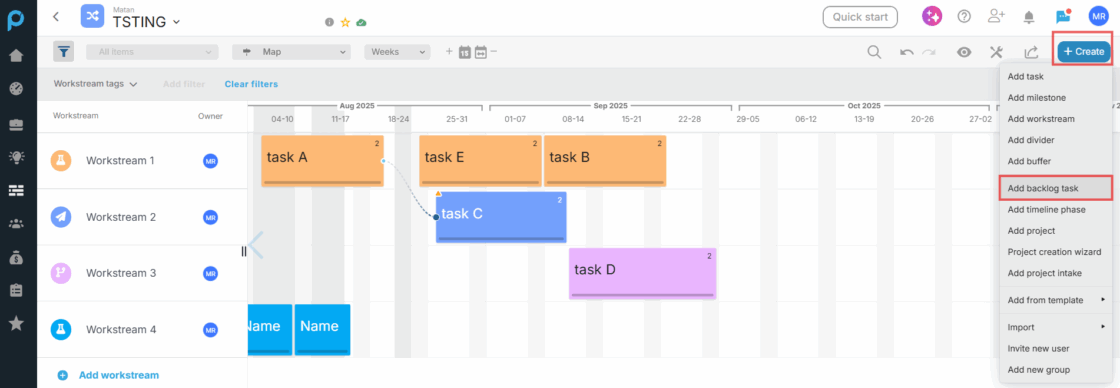 Creating A Backlog Task