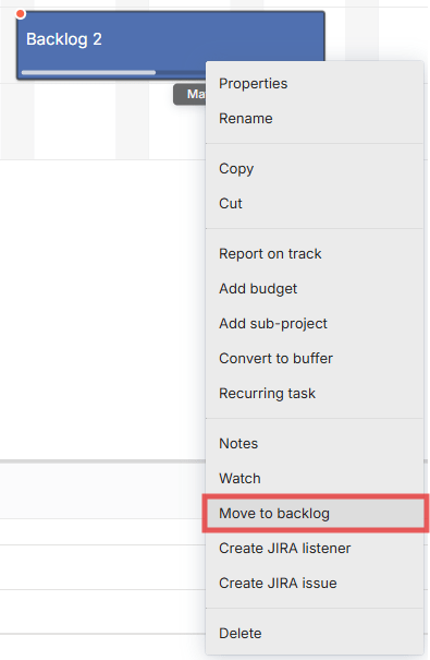 Move Task To The Backlog