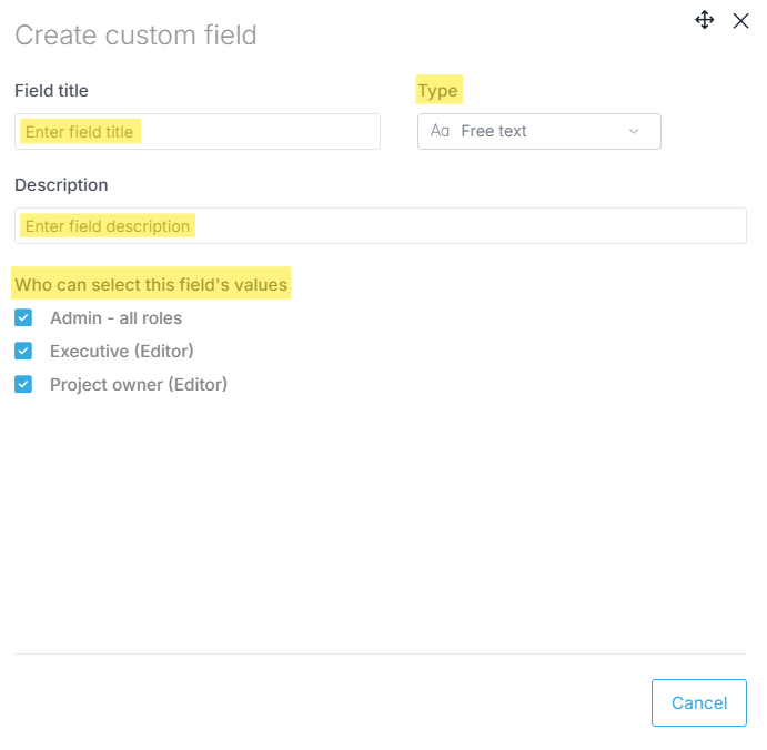 Create New Custom Field