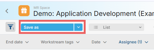Save view option in Proggio for personal or shared view