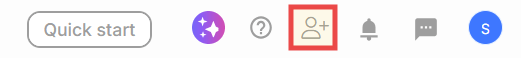 Add user icon in top-right toolbar