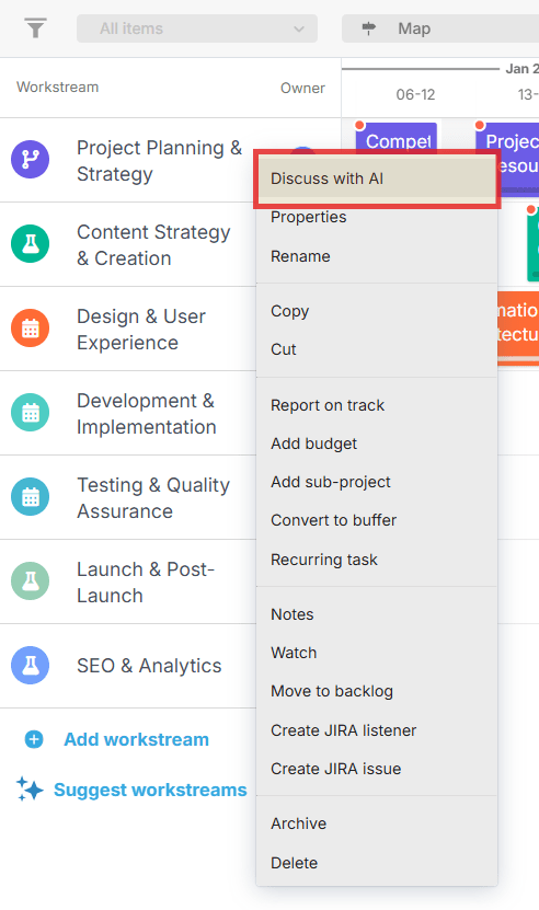 Right Click Task to use AI