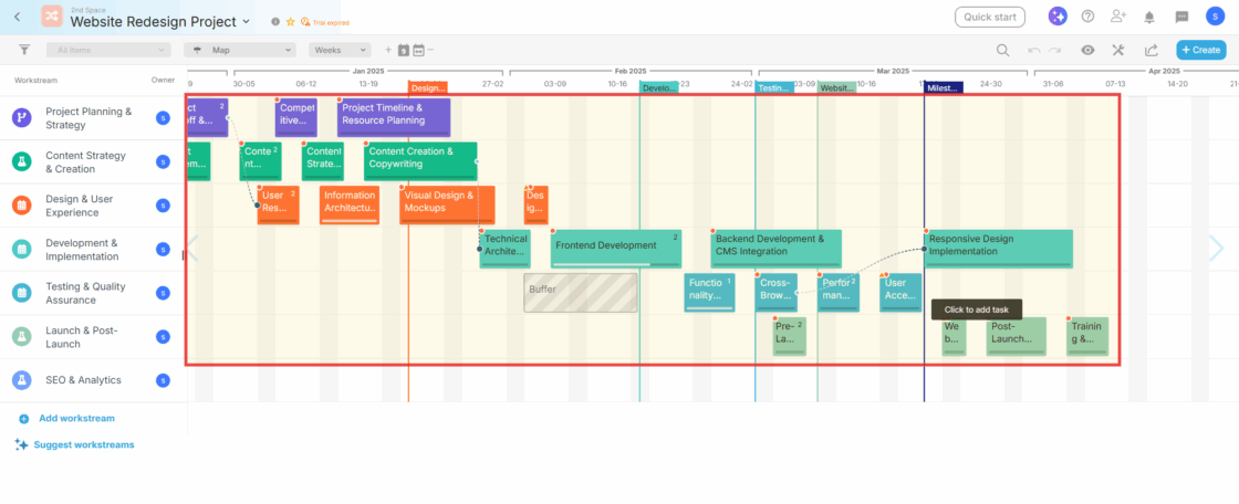 Tasks in Map View